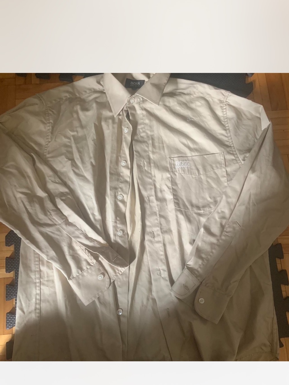 Hugo Boss Men’s Long-Sleeve Dress Shirt — Light Khaki